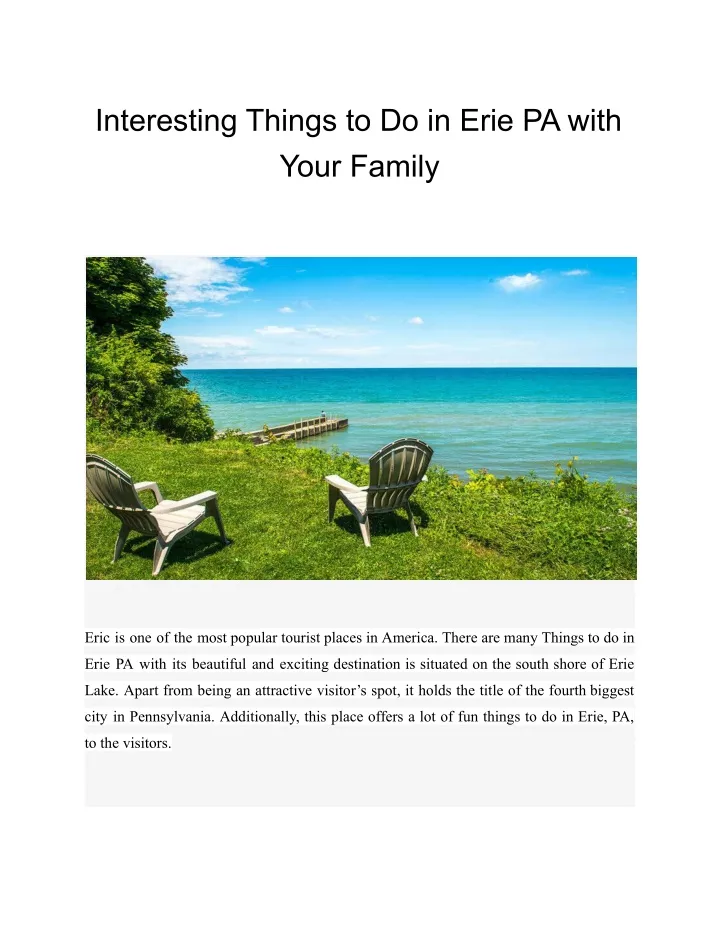 interesting things to do in erie pa with your