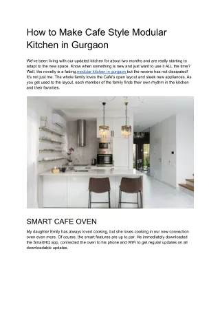 how to make cafe style modular kitchen in gurgaon