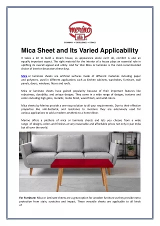 mica sheet and its varied applicability it takes