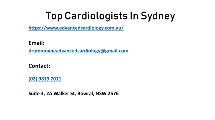 top cardiologists in sydney
