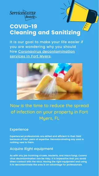 Coronavirus Decontamination Services in Fort Myers