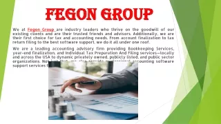 Oniline bookkeeping Services And  accounting services - Fegon Group