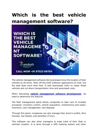 which is the best vehicle management software