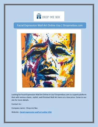 Facial Expression Wall Art Online Usa | Dropmebox.com