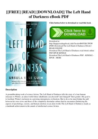 [[FREE] [READ] [DOWNLOAD]] The Left Hand of Darkness eBook PDF