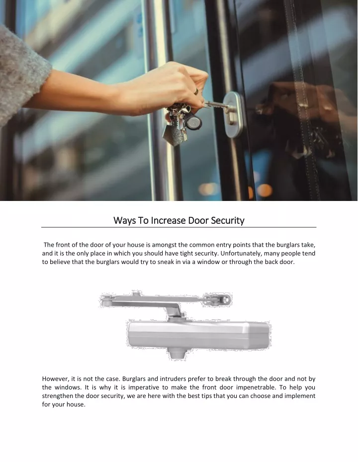 ways t ways to increase door security o increase