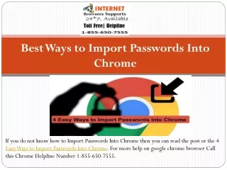 Best Ways to Import Passwords Into Chrome - Call 1-855-650-7555