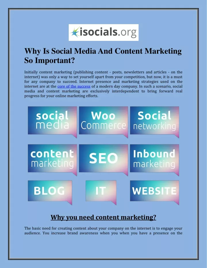 why is social media and content marketing