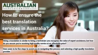How to ensure the best translation services in Australia