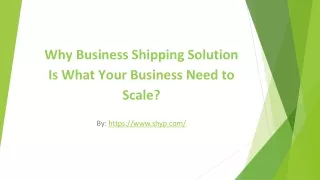 why business shipping solution is what your