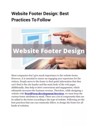 Website Footer Design_ Best Practices To Follow