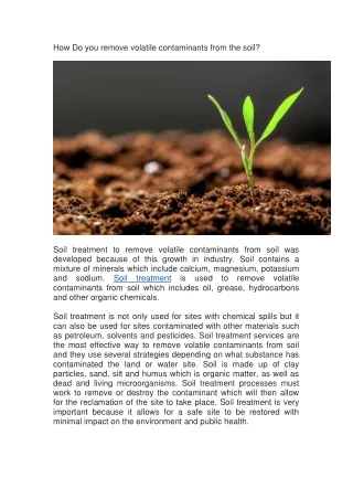 how do you remove volatile contaminants from
