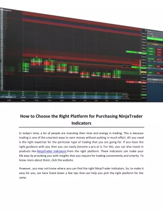 How to Choose the Right Platform for Purchasing NinjaTrader Indicators