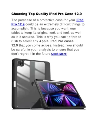 choosing top quality ipad pro case 12 9