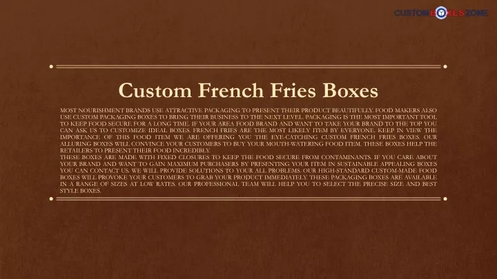 custom french fries boxes