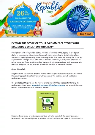extend the scope of your e commerce store with