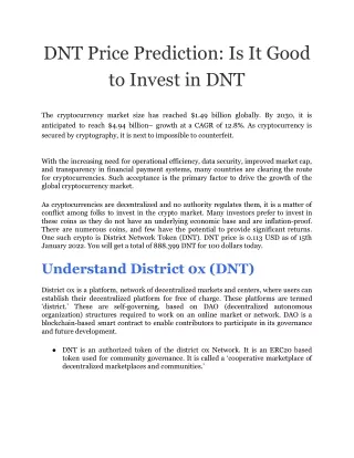 dnt price prediction is it good to invest in dnt