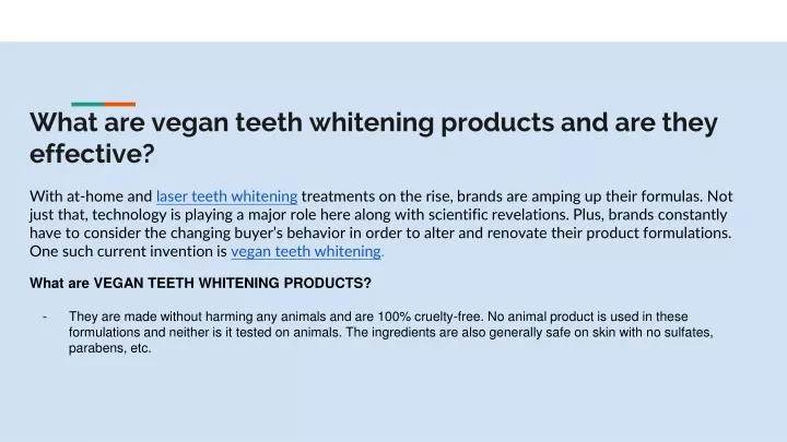 what are vegan teeth whitening products and are they effective
