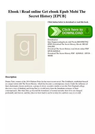 Ebook  Read online Get ebook Epub Mobi The Secret History [EPUB]