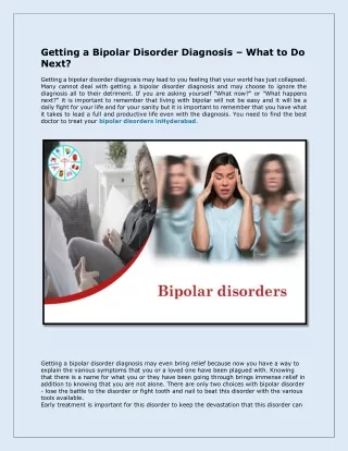 Getting a Bipolar Disorder Diagnosis