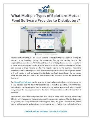 what multiple types of solutions mutual fund
