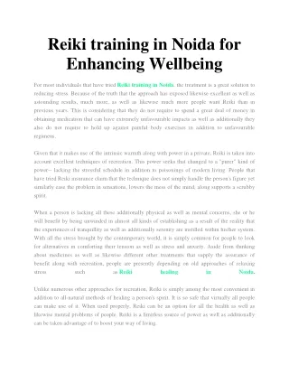 Reiki training in Noida for Enhancing Wellbeing