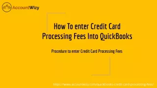 Credit Card Processing Fee QuickBooks
