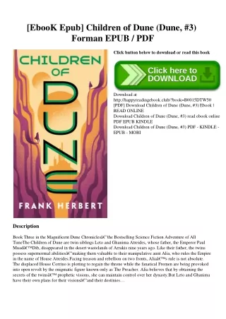 [EbooK Epub] Children of Dune (Dune  #3) Forman EPUB  PDF