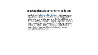 Best Graphics Designer for Mobile app