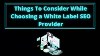 Things To Consider While Choosing a White Label SEO Provider