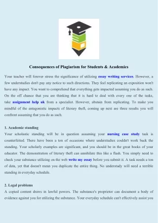 consequences of plagiarism for students academics