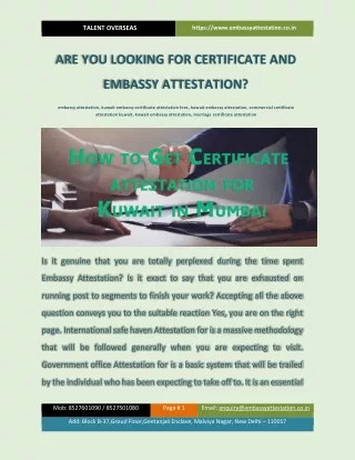 Are you looking for Certificate and Embassy Attestation
