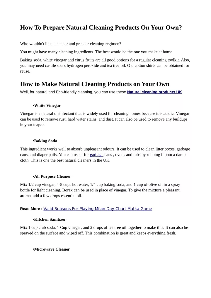 how to prepare natural cleaning products on your