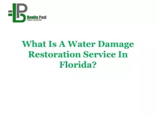 What Is A Water Damage Restoration Service In Florida?