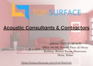 Acoustic Consultants & Contractors | TOP SURFACE - UAE