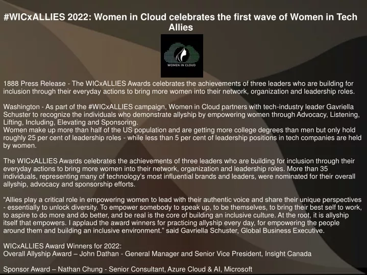 wicxallies 2022 women in cloud celebrates