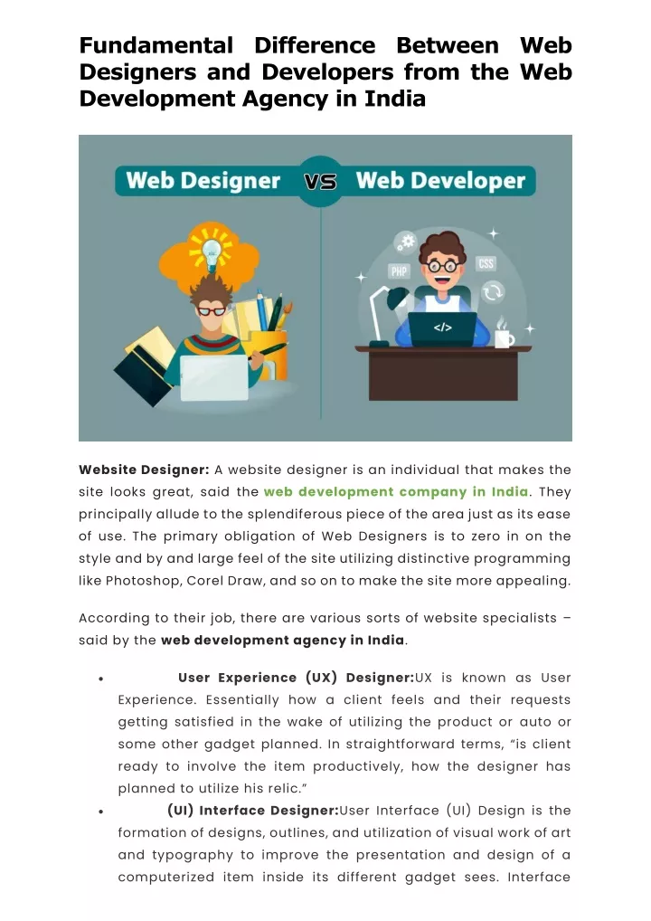 fundamental difference between web designers