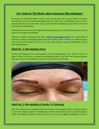 let s debunk the myths about eyebrow microblading