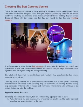 choosing the best catering service