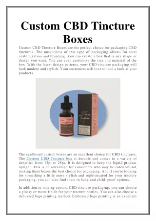 custom cbd tincture boxes custom cbd tincture