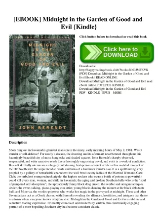READ [EBOOK] Midnight in the Garden of Good and Evil {Kindle}