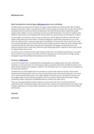 aed service guide