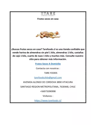 Frutos secos en casa