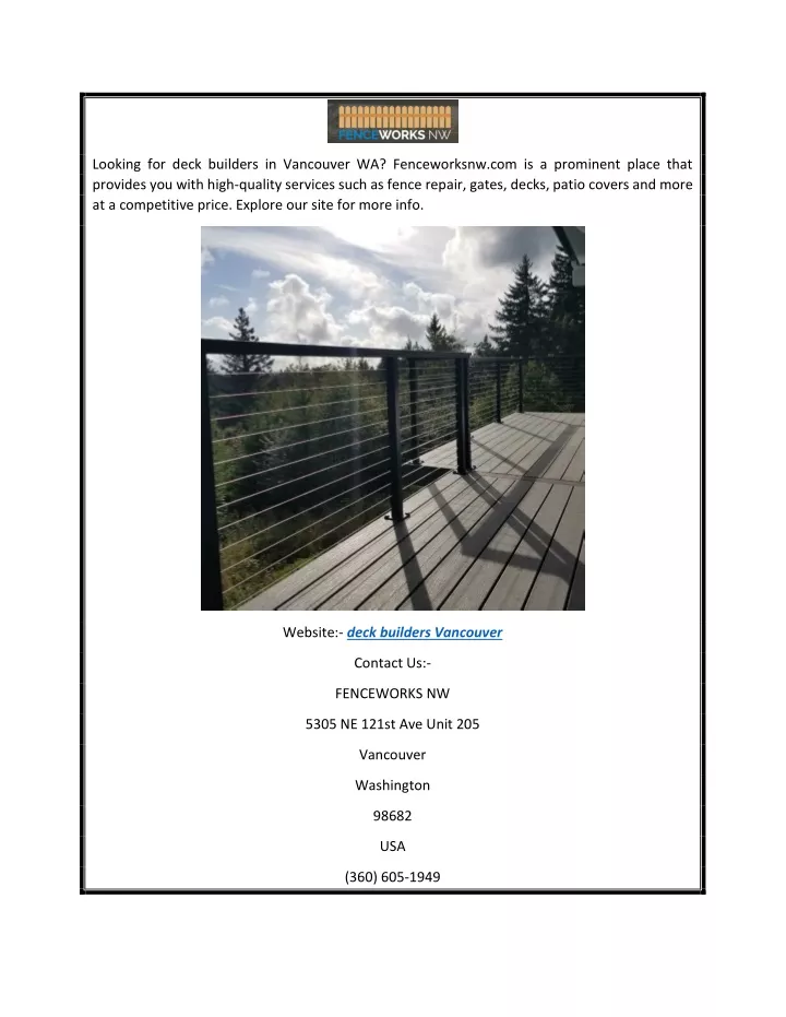 looking for deck builders in vancouver