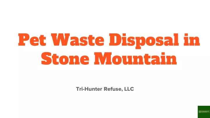 pet waste disposal in stone mountain