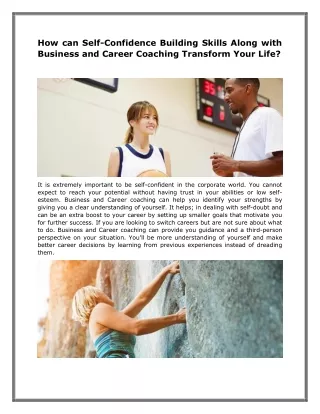 how can self confidence building skills along