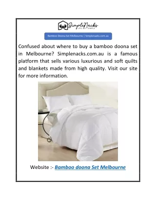 Bamboo Doona Set Melbourne  Simplenacks.com.au