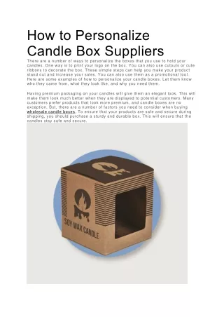how to personalize candle box suppliers there