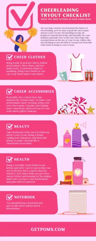 Cheerleading Tryout Checklist - What You Need to Pack in Your Cheer Bags