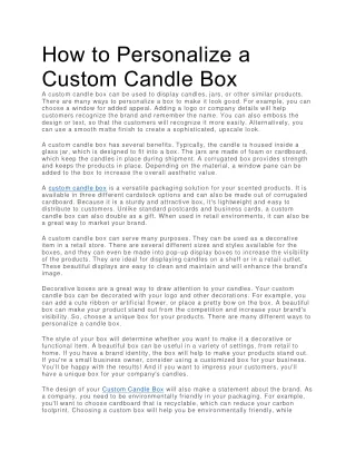 How to Personalize a Custom Candle Box